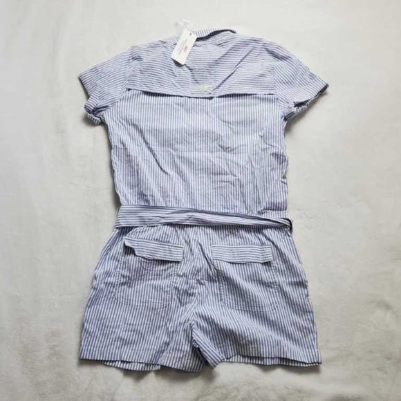 New womens 2 6 10 12 Vineyard Vines seersucker Harbor romper Breaker Blue Stripe - Picture 6 of 10